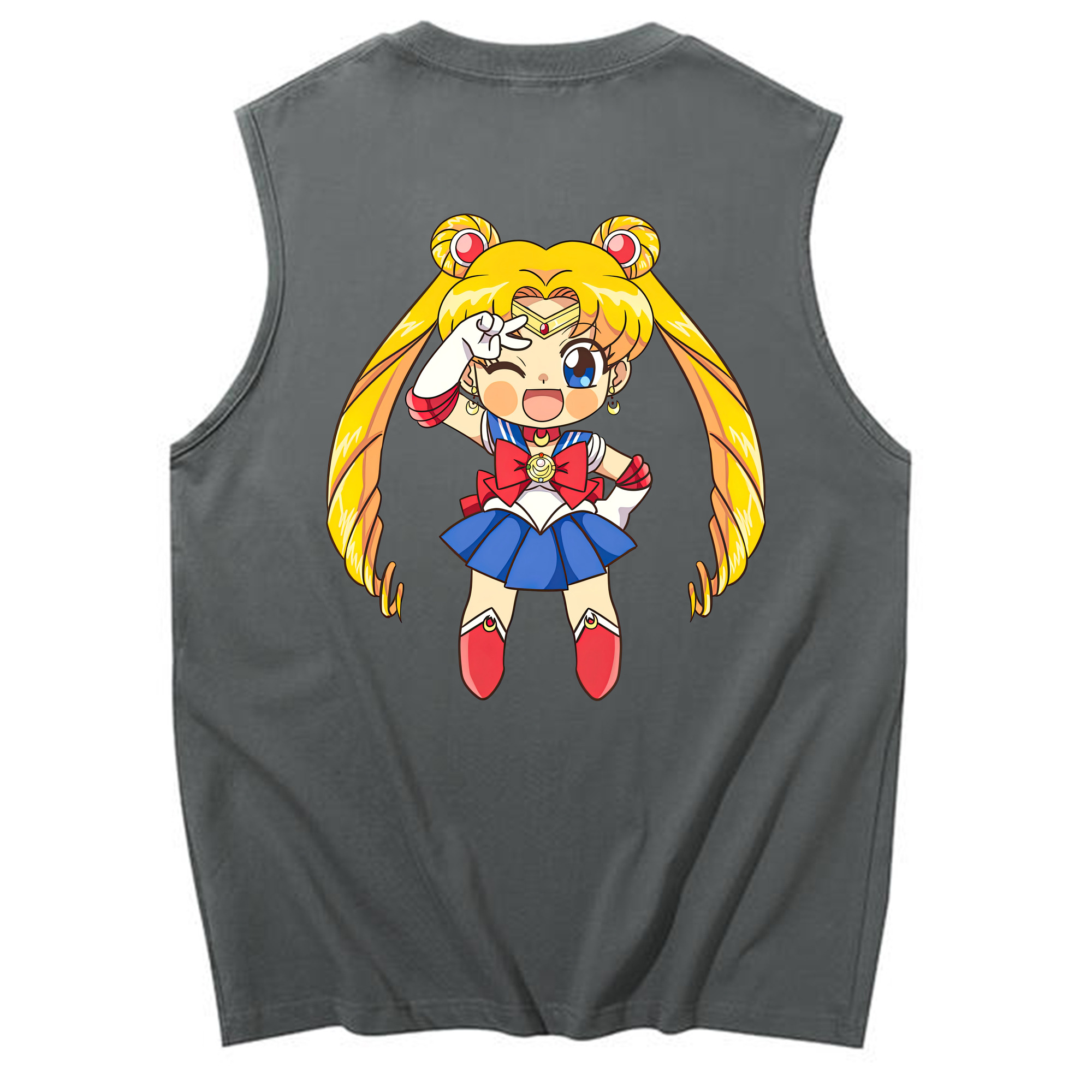（画像用） 美少女戦士セーラームーン 月野 うさぎ つきの うさぎ Sailor Moon Tsukino Usagi コットン100％タンクトップ（背面プリント）